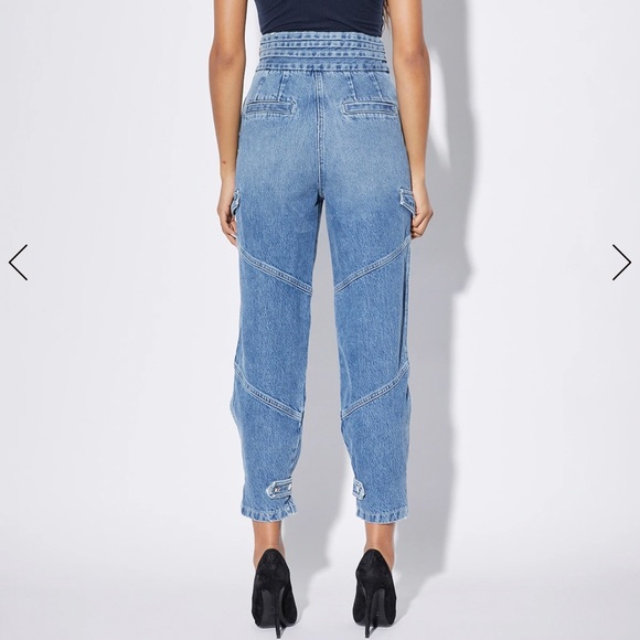 RTA M DENIM JEANS DALLAS BAGGY BELTED CARGO JEANS DRIFTER BLUE SO SEXY & COMFY - Picture 2 of 4